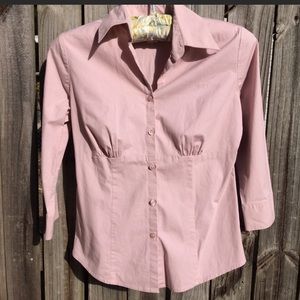 Rose pink LOFT button down shirt size 4